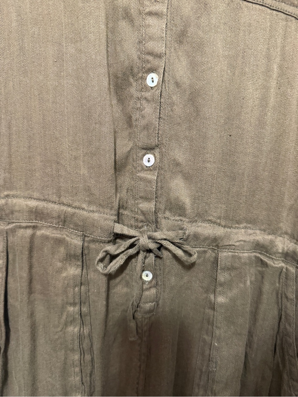 Roots Utility Linen Blend Long Sleeve Jumpsuit Olive - Picture 6 of 14